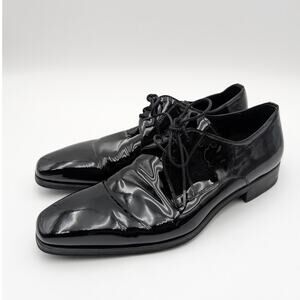 Magnanni Dante Patent Leather Derby Shoes Lace-Up Men's Black Size US9 EU42